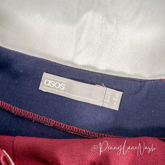 ASOS Colorblock Skirt with Button Wrap - Picture 4 of 8